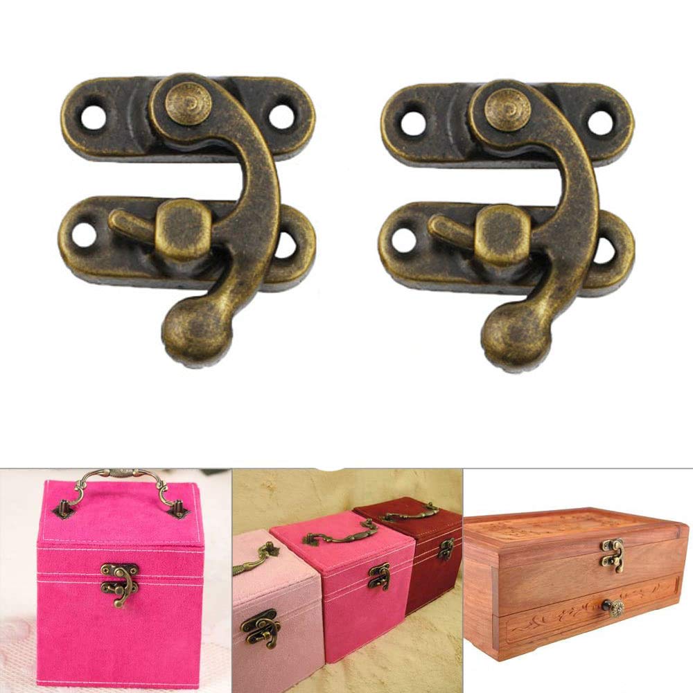 Antico Hasp di Bronzo, 20 Pezzi, per Scatola di Gioielli in Legno Decorativa