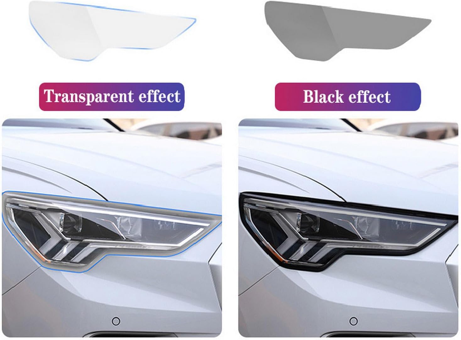 JCAKES Car Exterior Headlight Anti-Scratch TPU Protective Film Anti-Scratch Repair Film Accessories，for Mercedes-Benz Class-C W204 W205 2015-2022