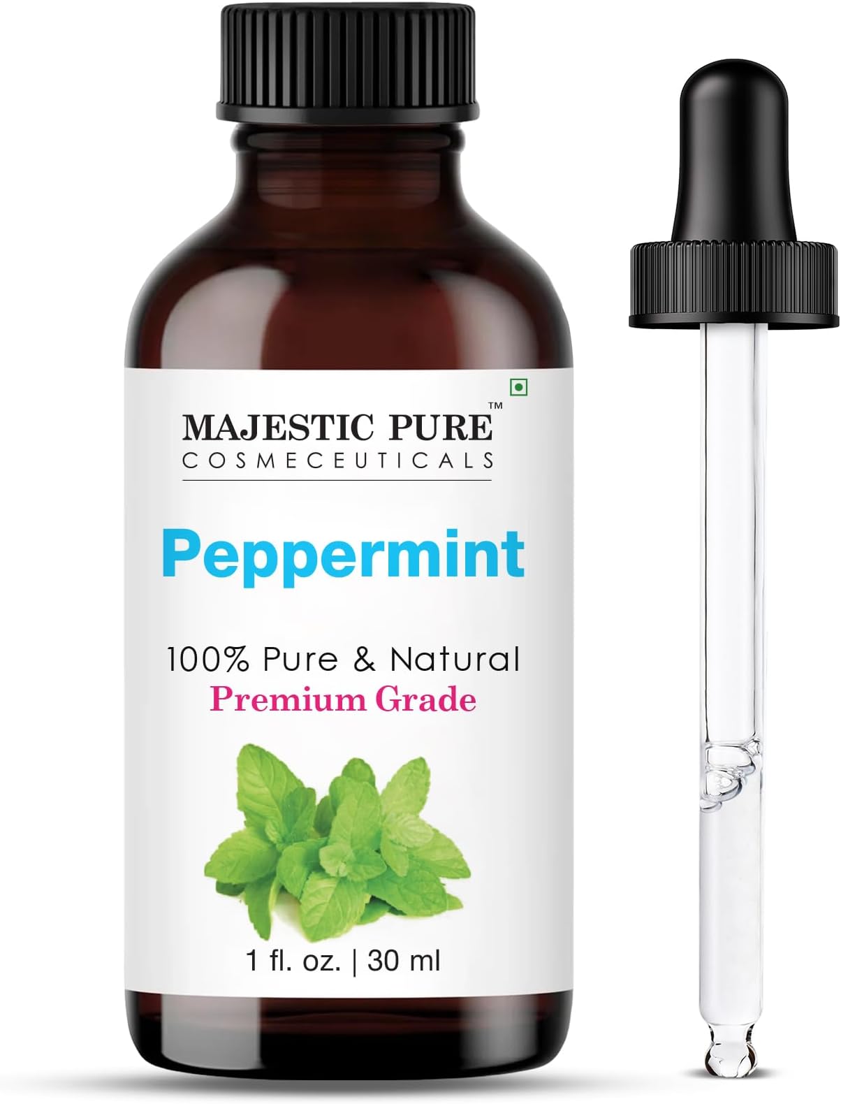 Majestic Pure Peppermint Essential Oil, Pure and Natural, Therapeutic Grade, Premium Quality Peppermint Oil, 1 fl. oz