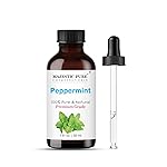 Majestic Pure Essential Oil with Glass Dropper - 100% Pure and Natural - Essential Oils for Diffuser, Aromatherapy, Soap and Candle Making, Peppermint Essential Oil, Peppermint Oil, 1 Fl Oz