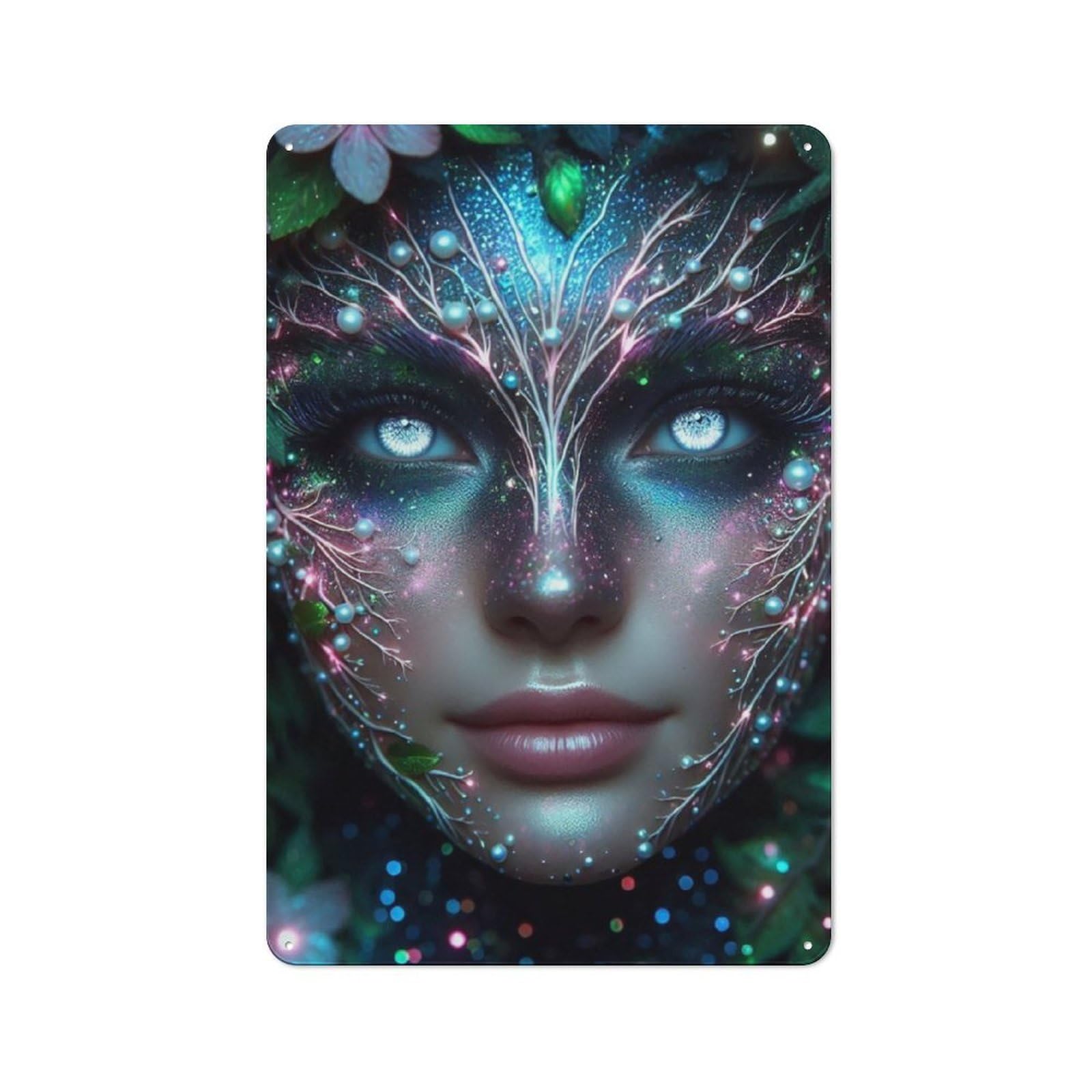 Junmoney Mystical Forest Portrait Vintage Tin Sign 30X20cm For Garden Room Or Summerhouse, For A Newly Organised Room And Metal Sign Display