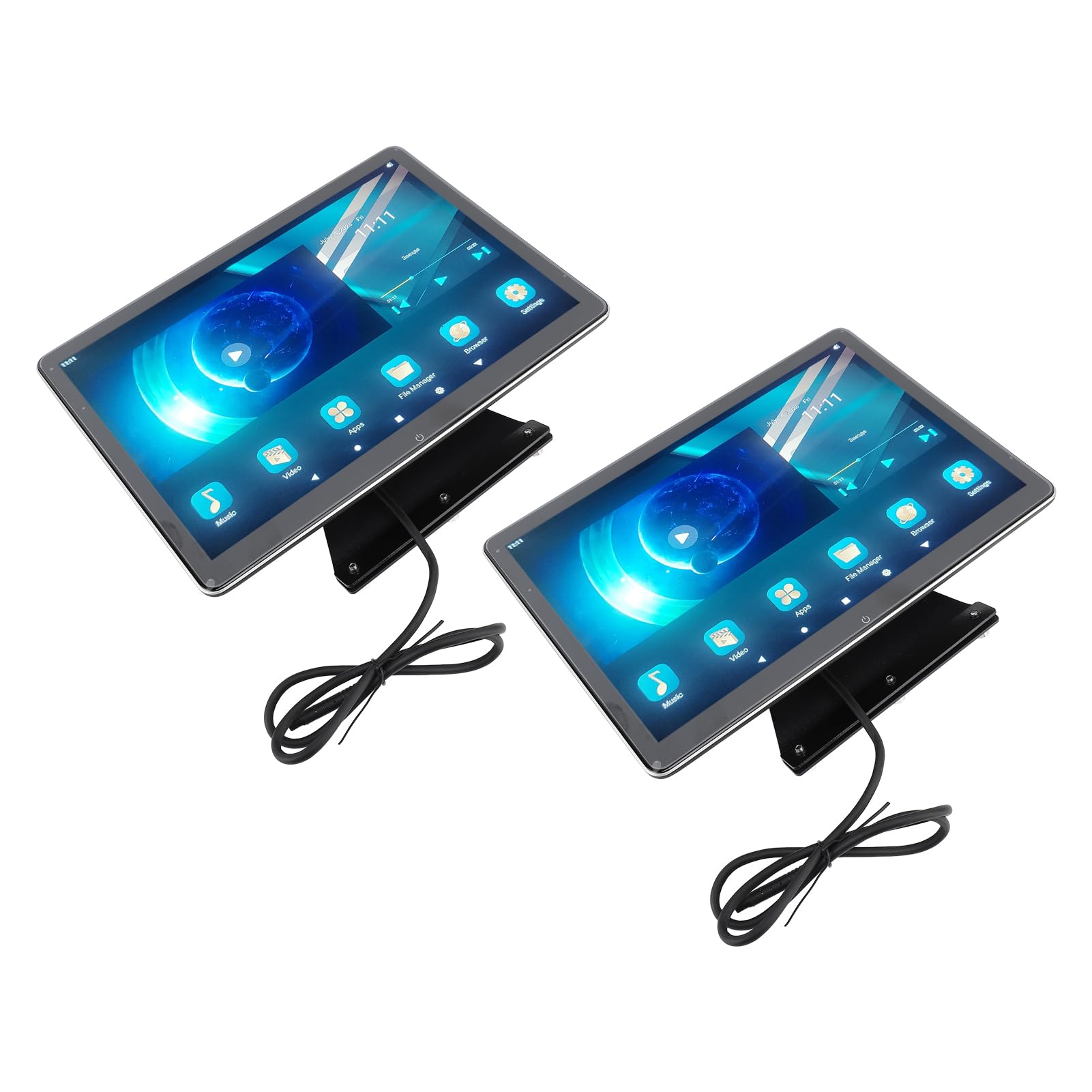 Monitor para reposacabezas, 1 par de 12 Pulgadas, Pantalla para Respaldo de Asiento de TV para automóvil, 2160x1440, Android 11, Entrada WiFi AV, Compatible con Serie 5 (2+32G)