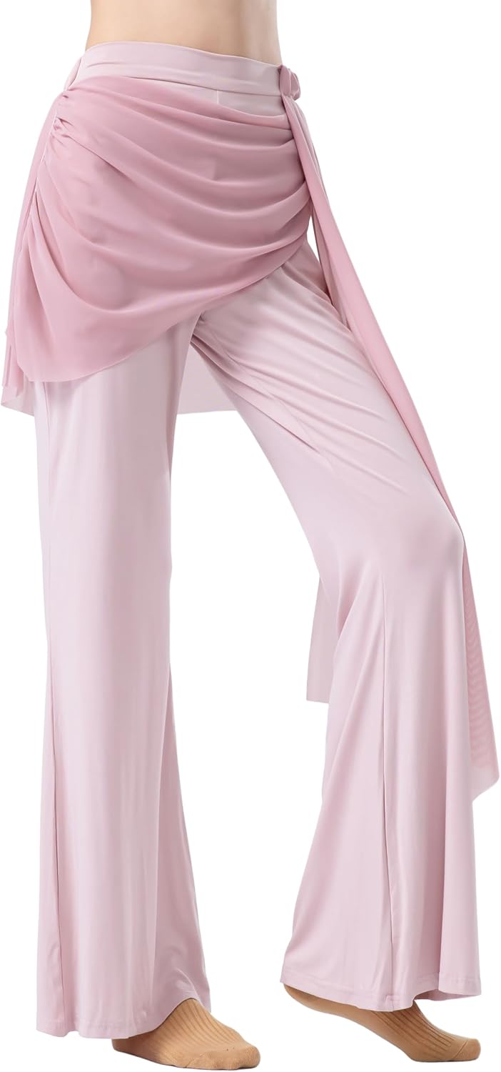Angcoco Women's Mesh Split Boot-Cut Leg Palazzo Pants