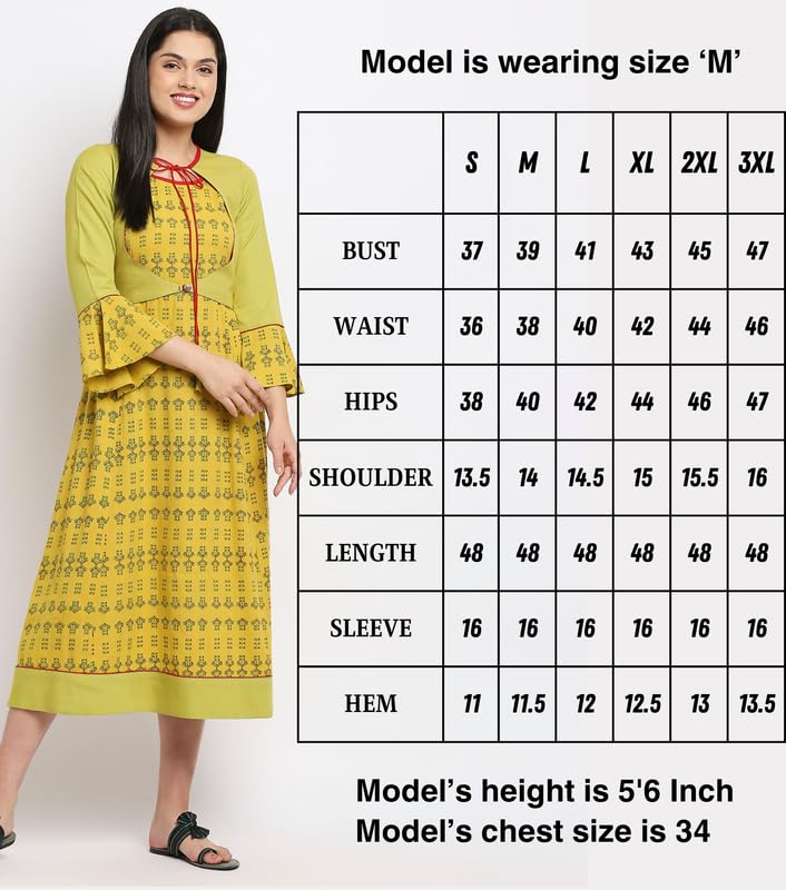 True Shape Feeding Kurtis for Women Cotton | Trendy Maternity Anarkali Kurta with Dual Nursing Zippers in Viscose Rayon for Pre & Post Pregnancy(TSJ-153-3XL, Light Green) 4
