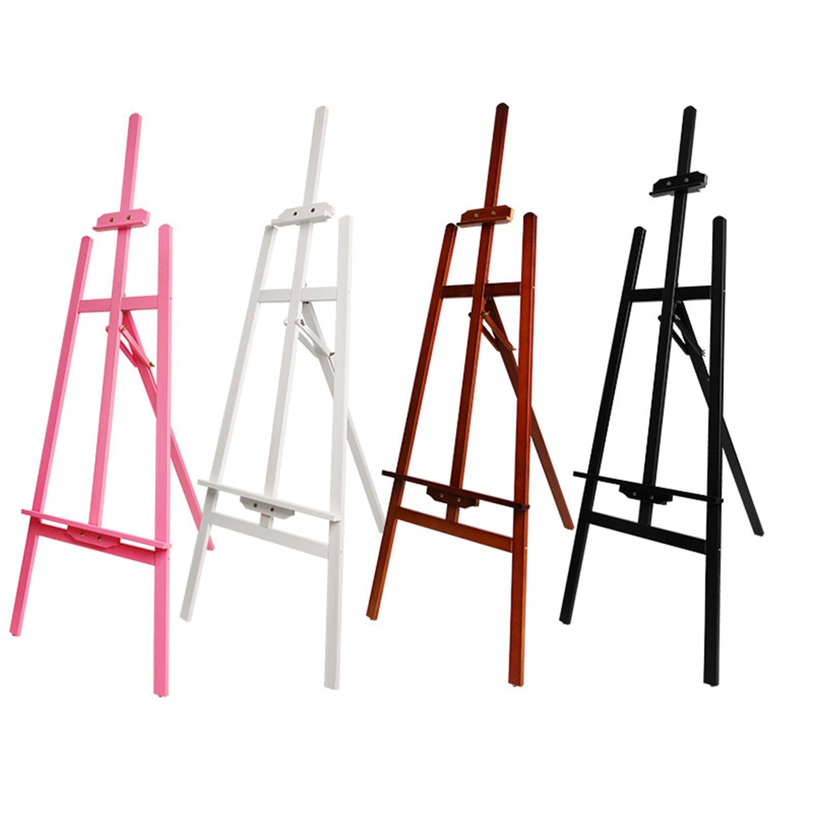 Caballete de Madera para Pintar, Caballete para Artistas, Suministros de Arte, Supporte para Pintar en El Suelo, Color Rosa, Blanco