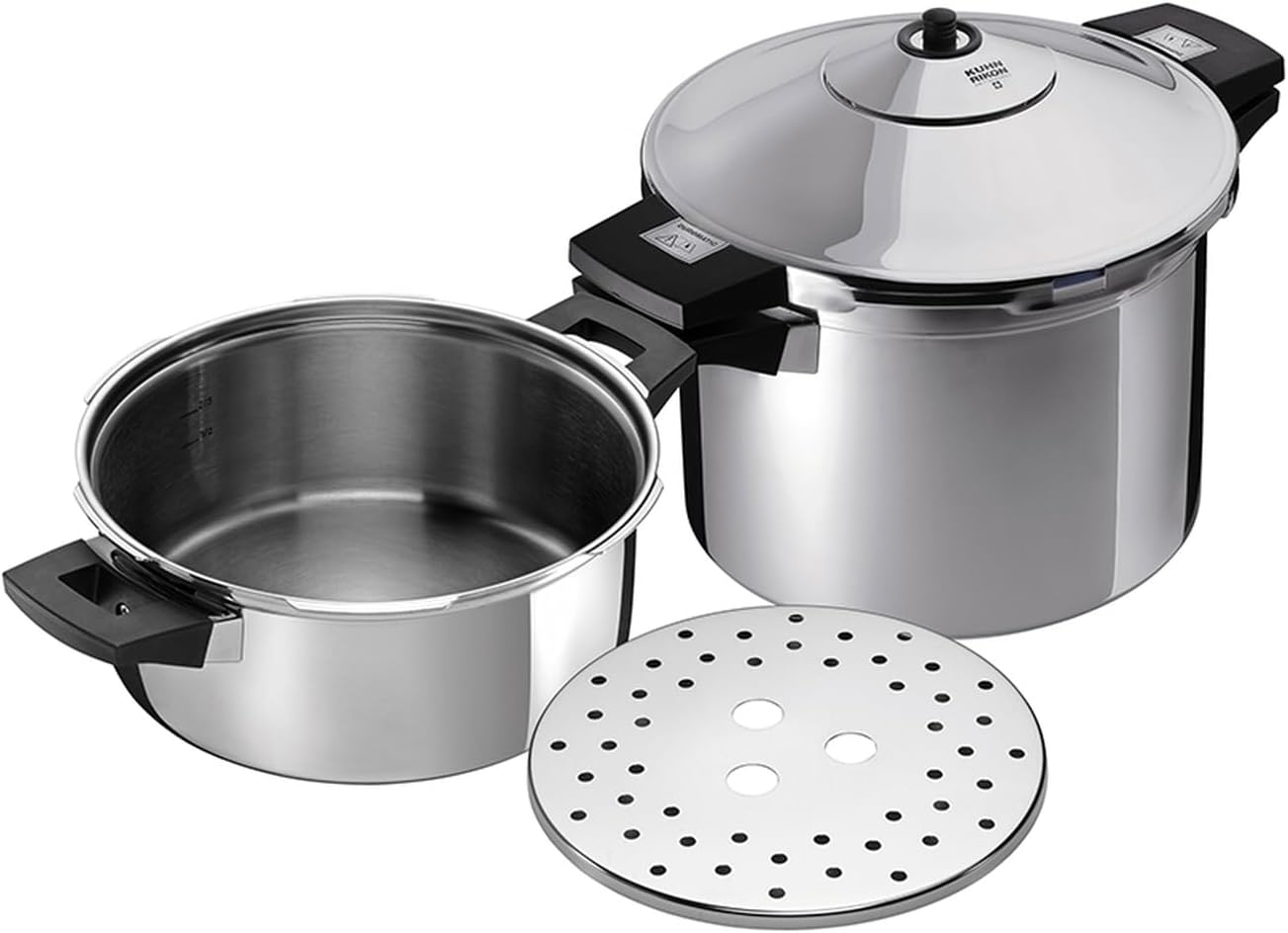 Kuhn Rikon Pressure Cooker Set, 4L and 8L (24cm) Duromatic Inox Food