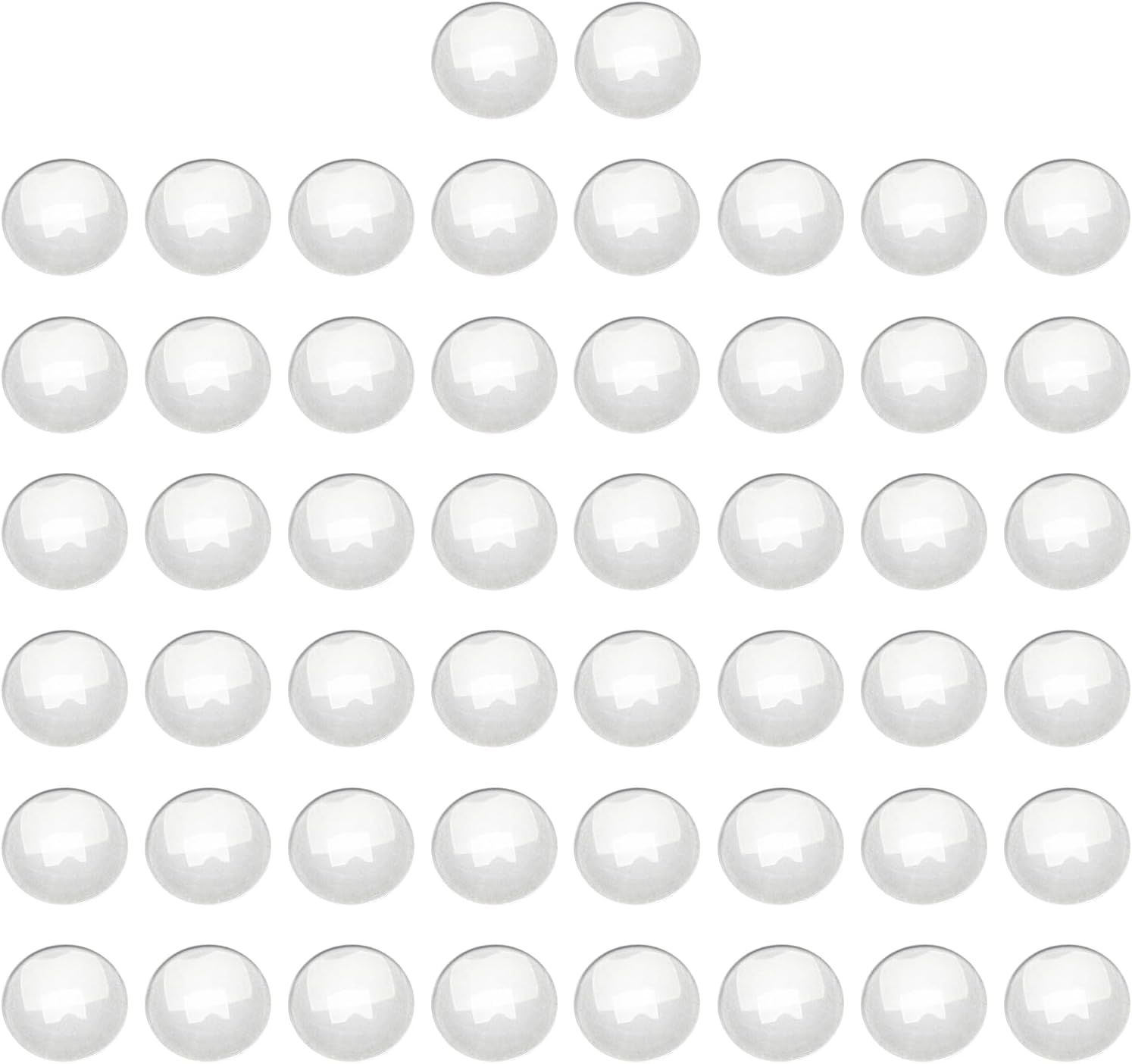 Dophee 50PCS Crystal Clear Round Cabochon, 16mm Transparent Glass Cabochons Flat Back Glass Dome Tile for Jewellery Making Photo Pendant Necklaces Craft