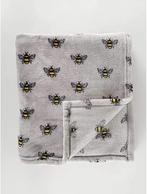 Bumblebee Grey Soft Fleece Throw Bed Blanket Home Decor New