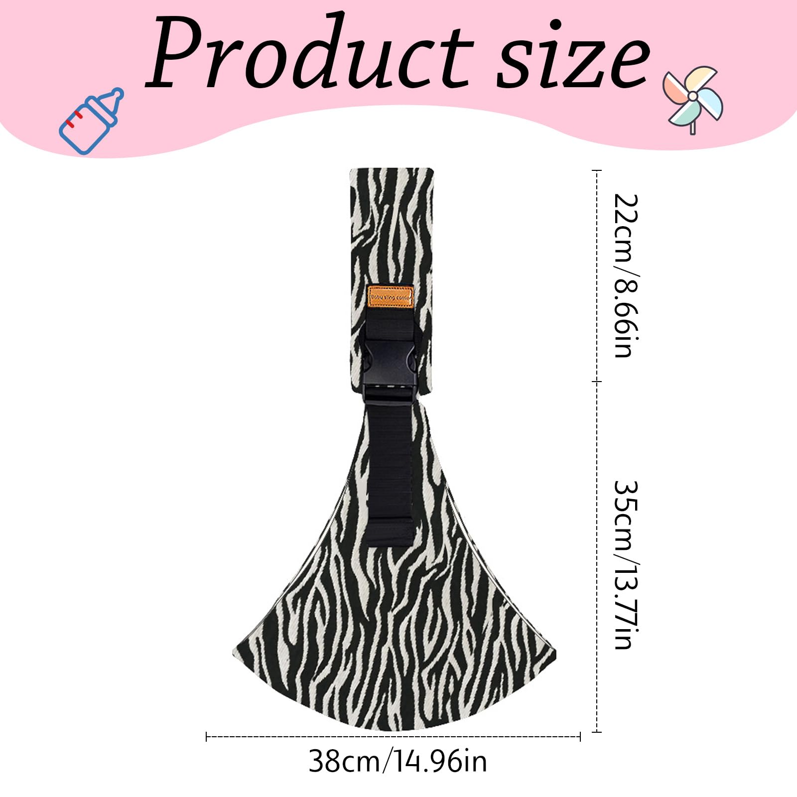 Marsupio Neonato 6-36 Mesi Regolabile Fascia Porta Bebe per Dormire Supporto Stabile Baby Carrier Leggero e Traspirante Laterale Porta Bambino Accessori per Neonati (Strisce Zebra)