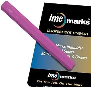 IMC Marks Heavy Duty Lead-Free Non-Toxic Hex Shape Fluorescent Crayon, Pink (Pack of 12)