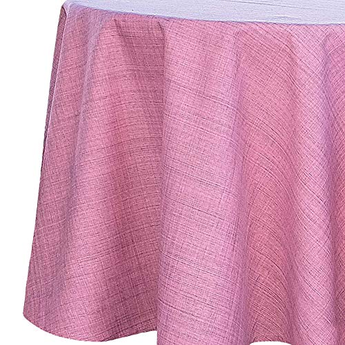 Outdoor Tischdecke rund Ø 145 cm in pink meliert - Modernes Tisch-Tuch als wetterfeste Garten-Tischdecke - Abwaschbare Außenbereich Abdeckung als große Garten-Tische Camping Tisch-Deko