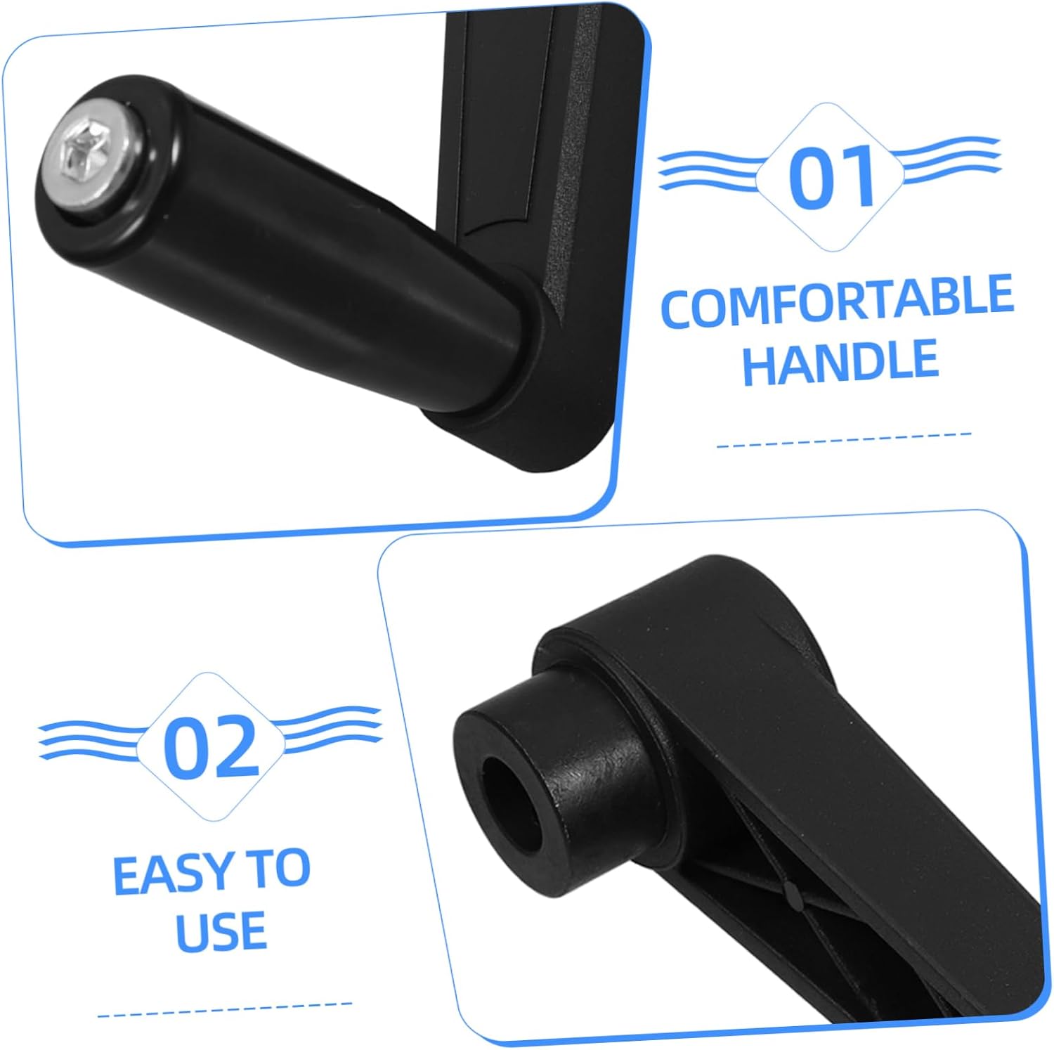 Gatuida Nylon Folding Rocking Handle Machine Tool Crank Knob Window Crank Handle Hand Wheel-Folding