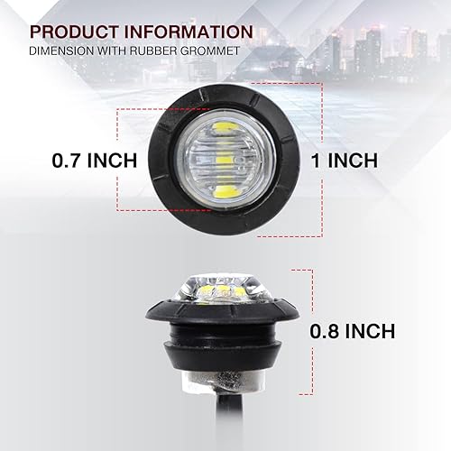 Miniatura 4 de TMH Paquete de 20 luces LEDES de advertencia de 34 pulgadas con soporte color blanco Luces LEDES de advertencia para remolque de camión vehículo