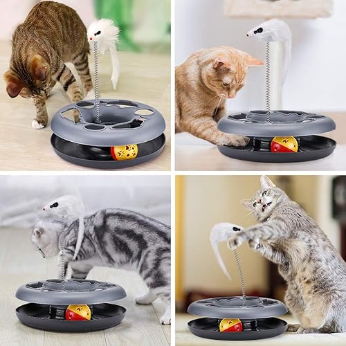 Miniatura 6 de Pawzone Juguetes para gatos, juguetes para gatos de interior, juguetes interactivos para gatitos, pistas de rodillos con hierba gatera, juguete para