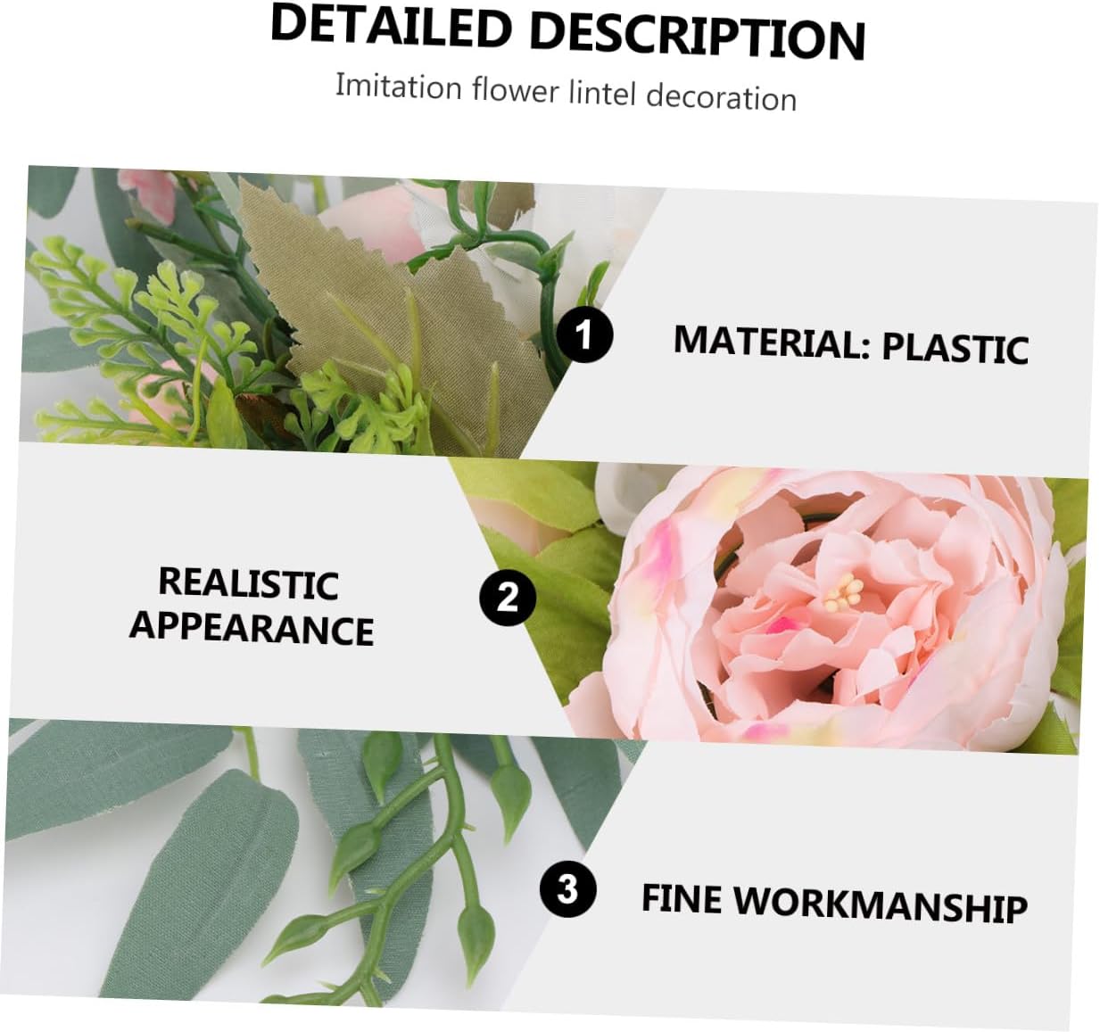 1pc Artificial Peony Garland Elegant Door Decor for Weddings Festivals and Home Decoration Easy to Clean Wreath for Front Door Wall and Shop Window Display