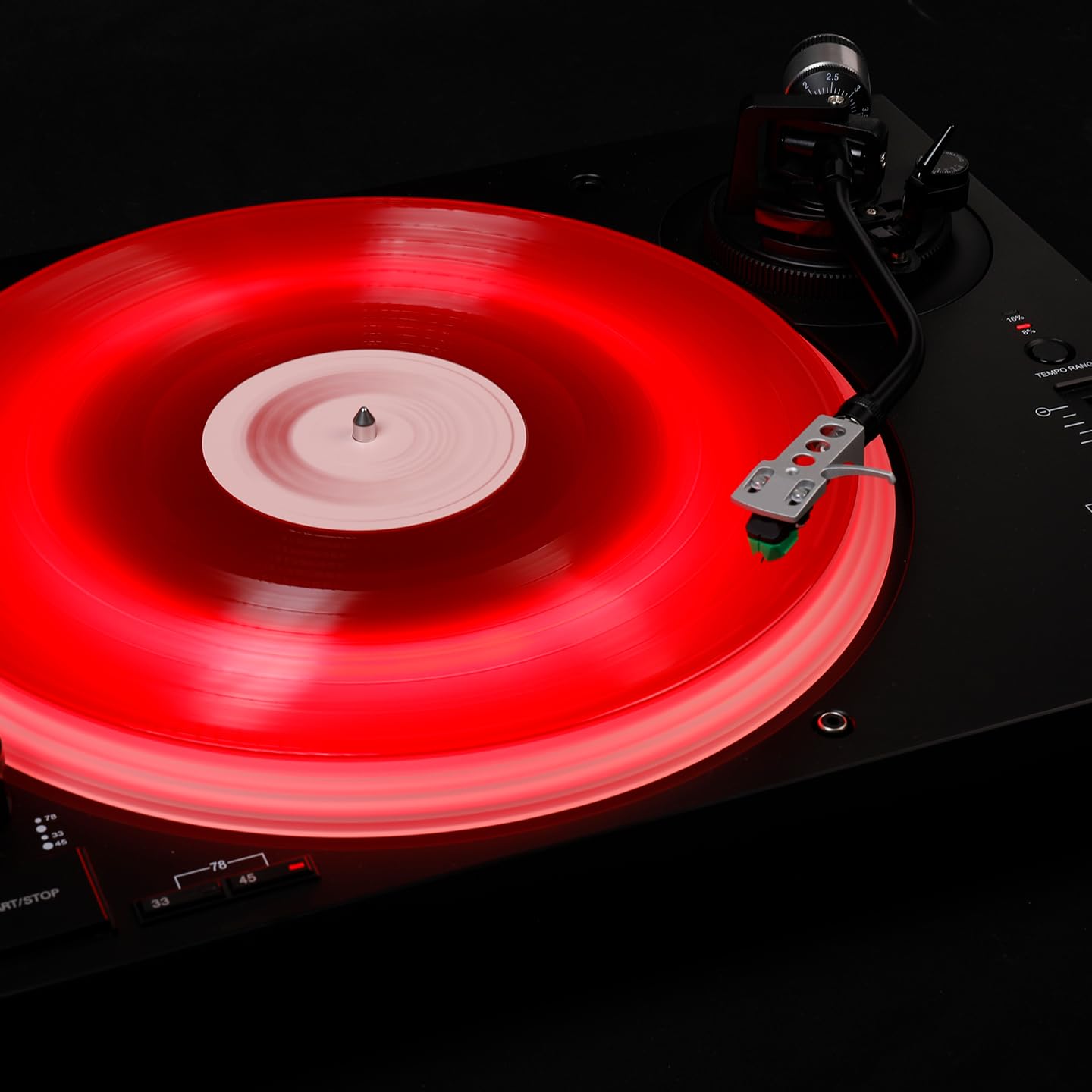 Piatto acrilico RGB LED per Audio-Technica AT-LP120X, tappetino antiscivolo satinato per giradischi con striscia luminosa, giradischi a trasmissione diretta serie LP120X accessori