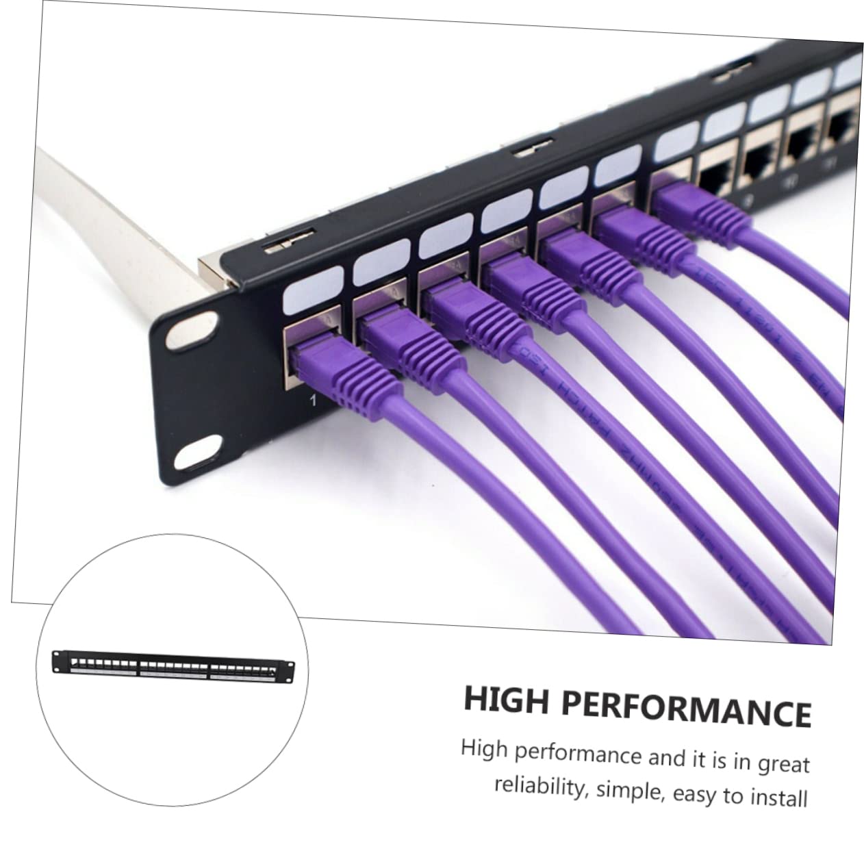 Patch Panel 19 Pollici 24 Porte in Metallo Nero per Rack | Compatibile Cat 3, Cat 5e, Cat 6, Cat 6a e Cat 7, Moduli 90°/180° e Connessione Diretta