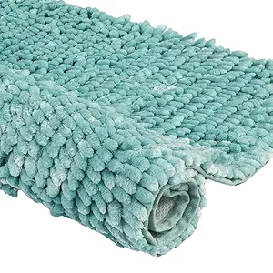 Villedomo Luxury Soft Bath Mat for Bathroom | Anti Skid Bathmat for Home | Dust Resistant | Easy to Clean | Super Absorbent Bathmat Anti Slip | Glaze Teal - 40x60cm