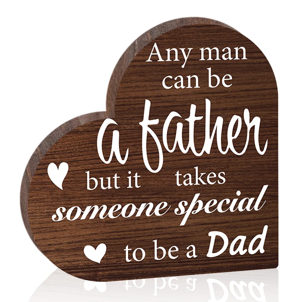 Thank You Gifts for Dad From Daughter Son -Takes Someone Special To Be A Dad 5"Wooden Heart Sign Tabletop Decoration For Home Office-Birthday Fathers