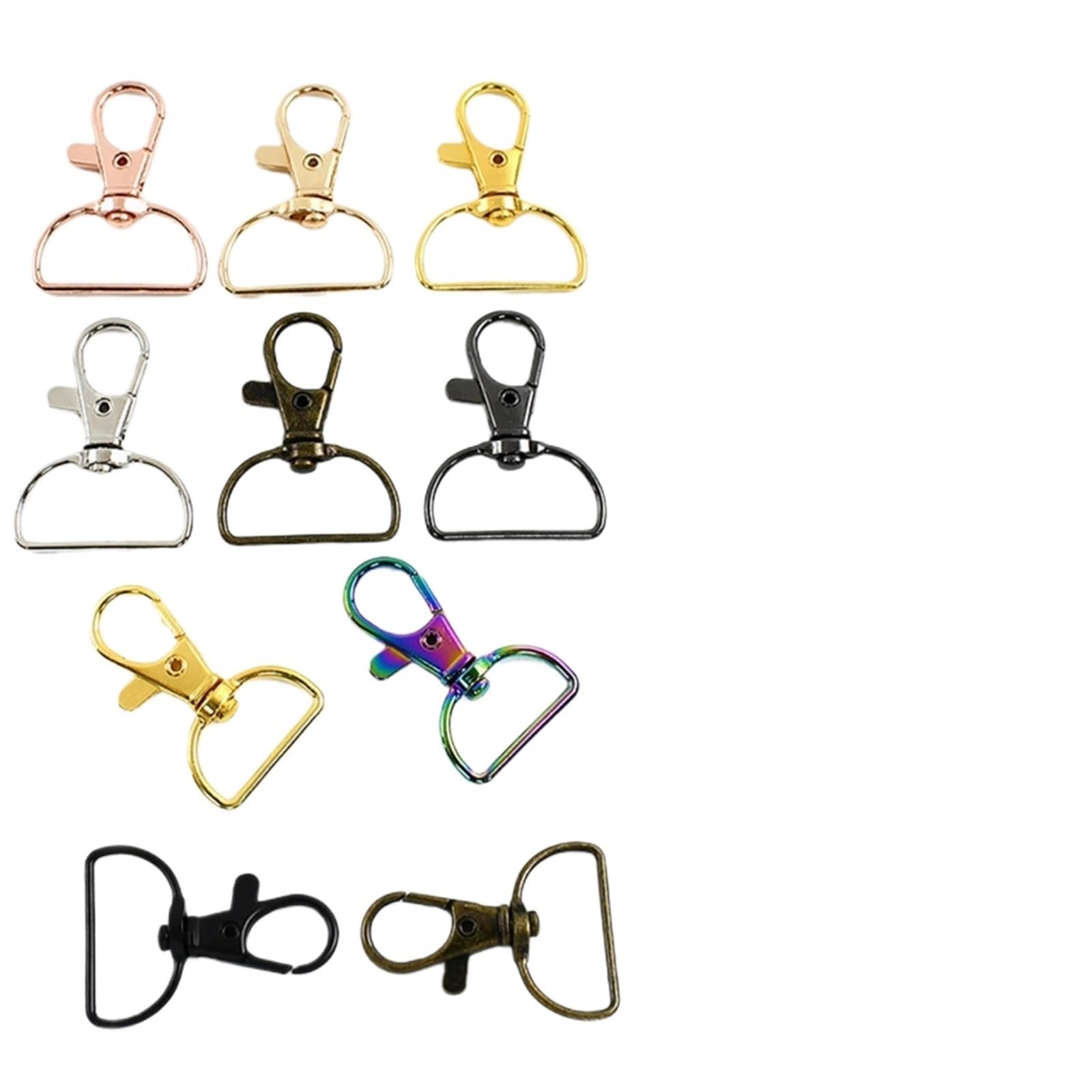Ganchos De Metal Giratorio 10-50Pcs 20/25mm D Ring Swivel Lobster Clasp Bag Strap Carabiner Metal Buckles Pet Collar Trigger Hook(Silver,25mm-40Pcs)