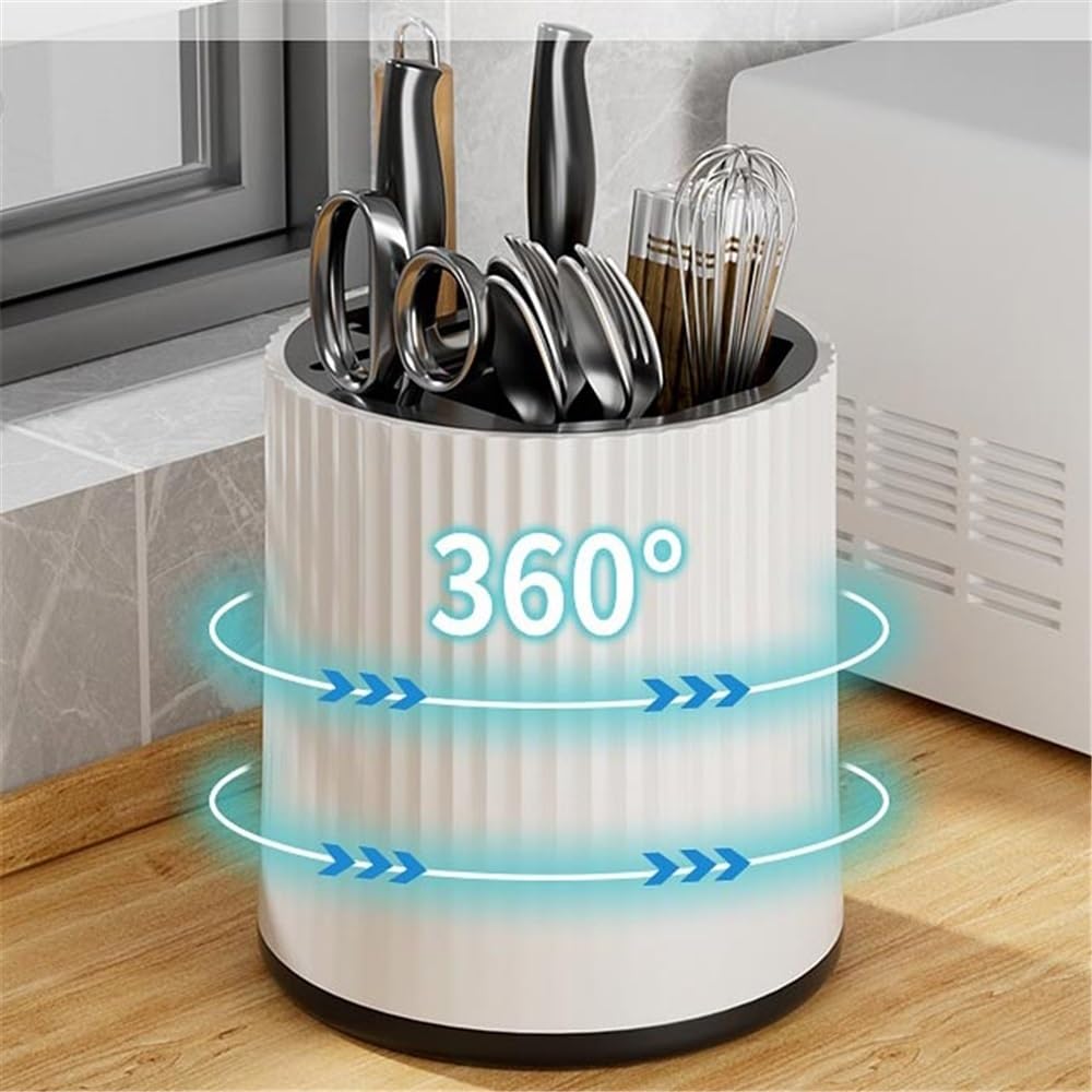 Uchwyt na przybory kuchenne 360° – wielofunkcyjne narzędzie kuchenne i garnek do przechowywania przyborów kuchennych (biały) – idealny dla domowych kucharzy i kuchni