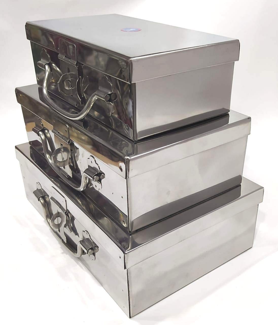STAINLESS STEEL CASHBOX(SMALL,MEDIUM, BIG) SET OF 3PCS Amazon.in