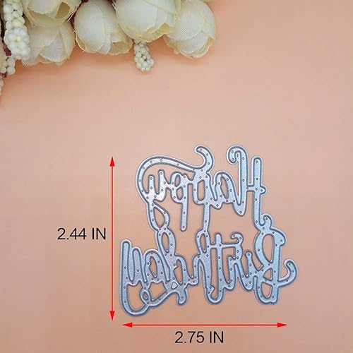 Miniatura 2 de Troqueles de corte de metal de feliz cumpleaños de 2.4 x 2.7 pulgadas para hacer tarjetas y álbumes de recortes