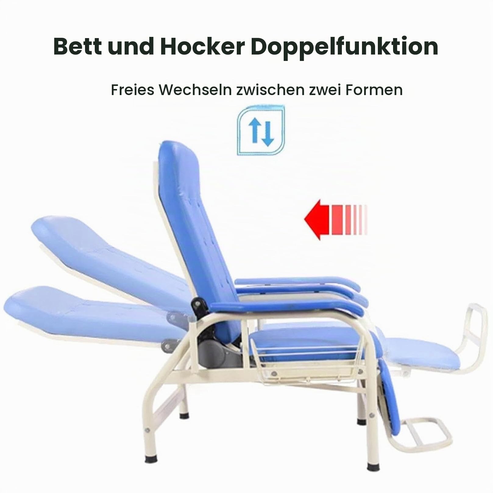 Blutentnahmestuhl,Leder-Medizin-Liegestuhl Blutentnahmestuhl mit verstellbarer Armlehne,Gepolsterter Labor-Entnahmestuhl tragbarer Infusionsständer Tropfständer,Liegestuhl für Geri-Patienten