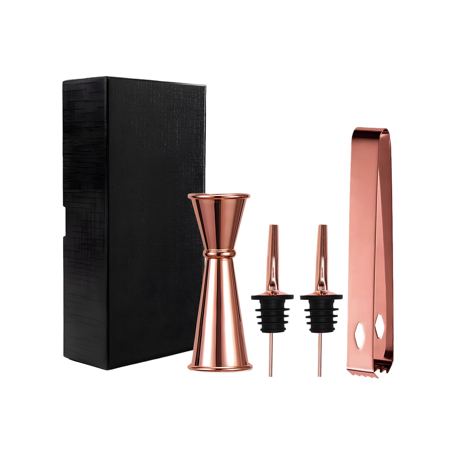 LUCKGONI Premium Nonrust Steel Bartending Tool Set With Ice Tongs Pour Spouts And Measuring Cup For Home Pubs Cocktails Making