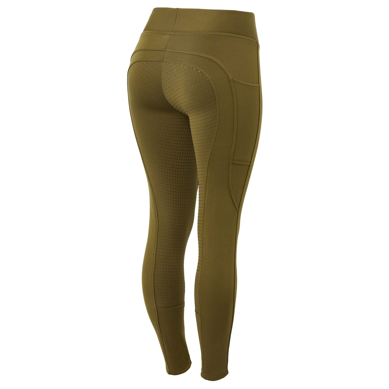 HORZE Damen Thermoreitleggings Active mit Handytasche, Winterreithose, Thermo Reithose Damen, Grün, 38