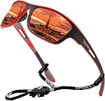 Sports Sunglasses for Mens Women Polarized Lens Wrap Around UV Protection for Fishing Night Driving Glasses