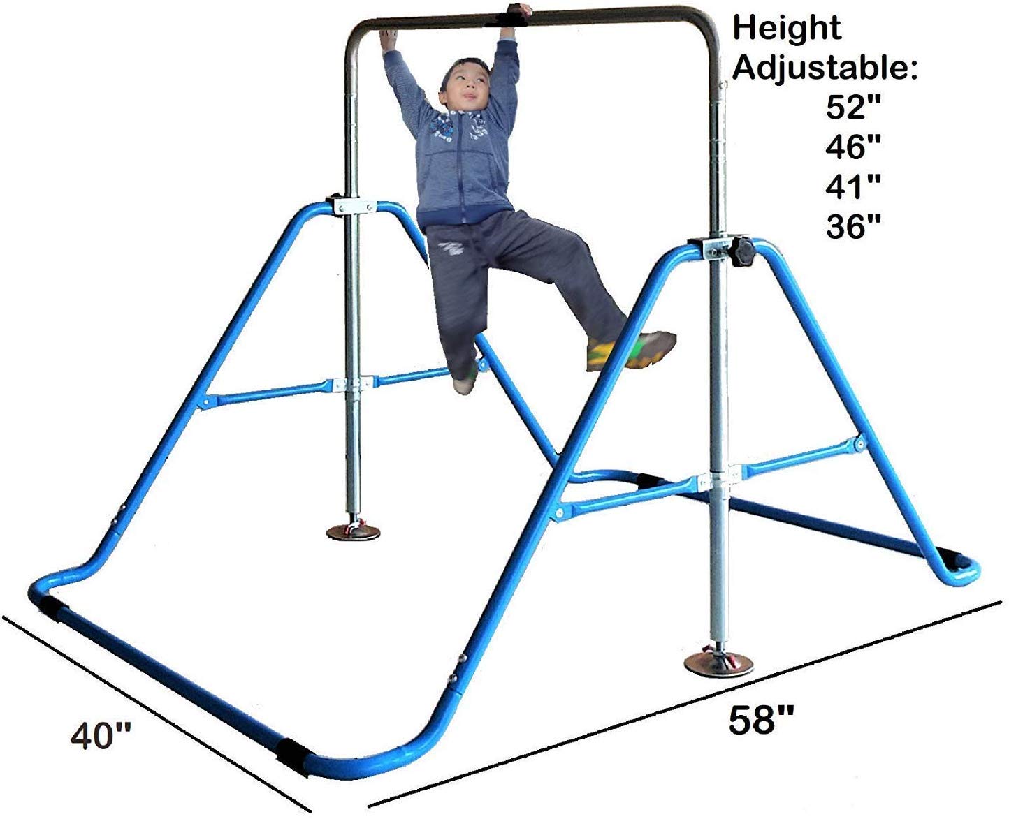 Kids Home Gymnastics Bar Jungle Gym 3 in 1 Set Deluxe Swing Seat, Trapeze Rings, Horizontal Kip Bar Height Adjustable Monkey Bar, Expandable Junior Training Gymnastic Balance... 7 Kids Home Gymnastics Bar Jungle Gym 3 in 1 Set Deluxe Swing Seat, Trapeze Rings, Horizontal Kip Bar Height Adjustable Monkey Bar, Expandable Junior Training Gymnastic Balance... - Image 5