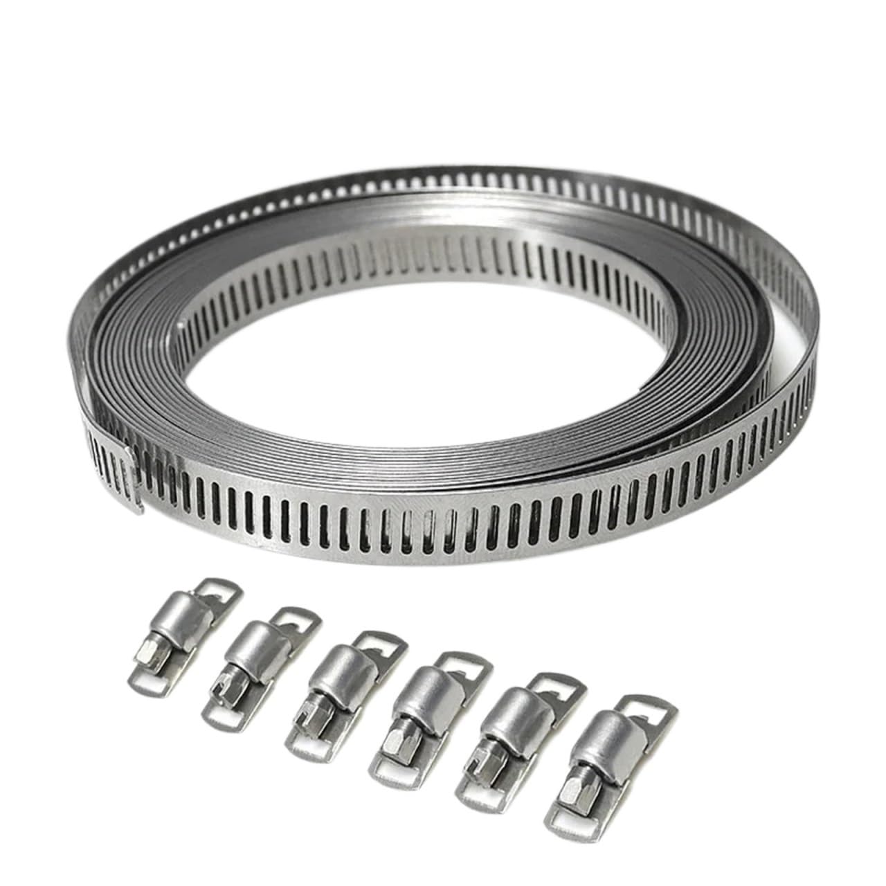 3set Adjustable Hose Clamps Worm Gear Stainless Steel Clamp Fasteners Automobiles Accessories and for Tube