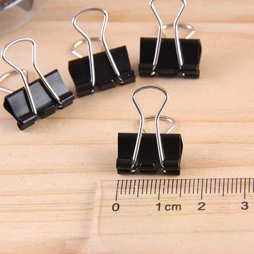 Vista 14 de Coideal Clips negros medianos para carpeta de 1.25 pulgadas, 24 clips plegables de 1.260 in para oficina, escuela (1 1/4 pulgadas)