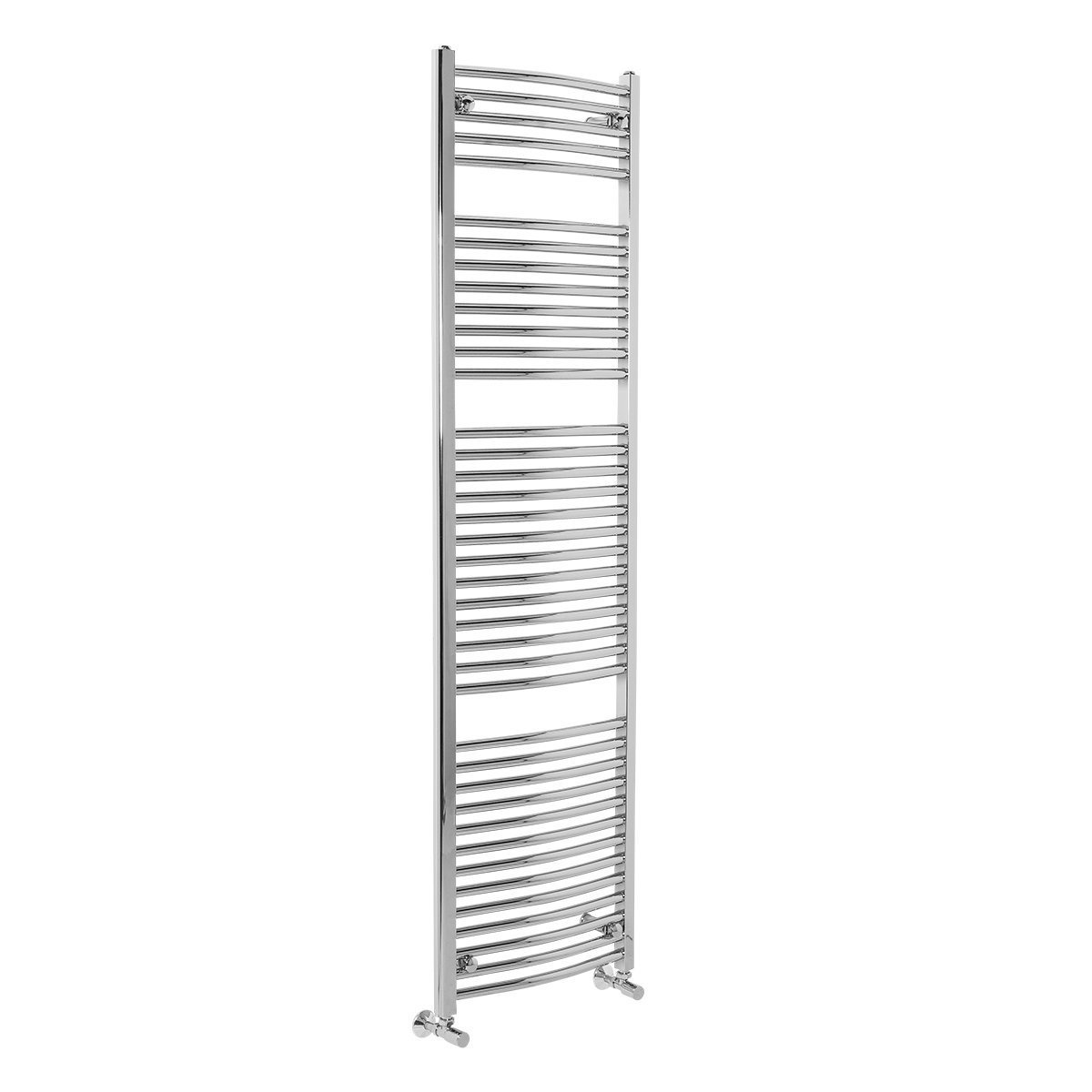 Warmehaus Contemporary Curved Bathroom Heated Warming Towel Rail Radiator Rad - 1800 x 500 mm - Chrome