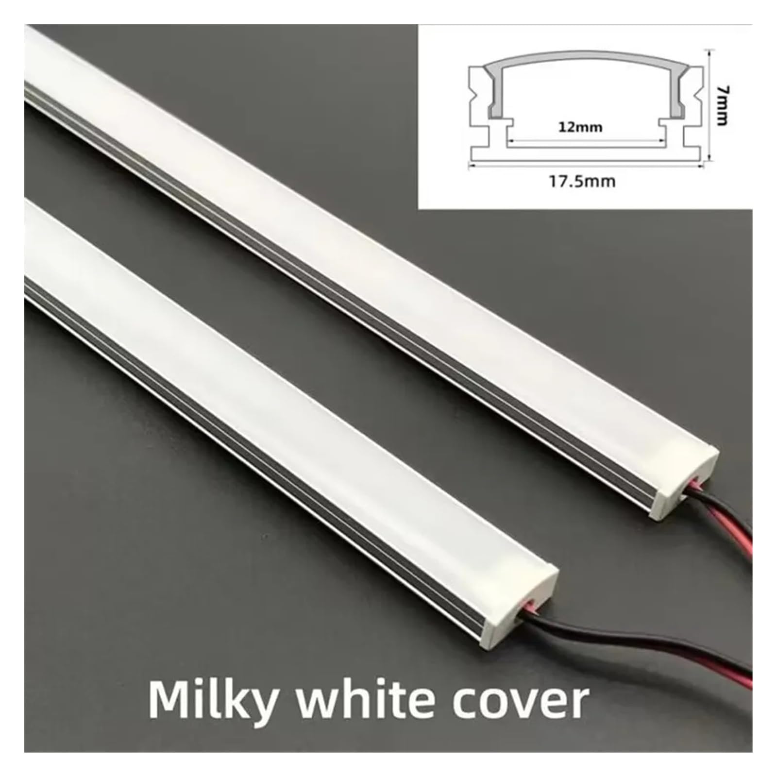 1-10 PCS LED Starrer Streifen DC12V 50CM 20 Zoll SMD5730 36LEDs U/V-förmiger Flacher LED-Aluminiumkanal Starrer Streifen for Innenbeleuchtung(8PCS,U Milky Cover 3000K)