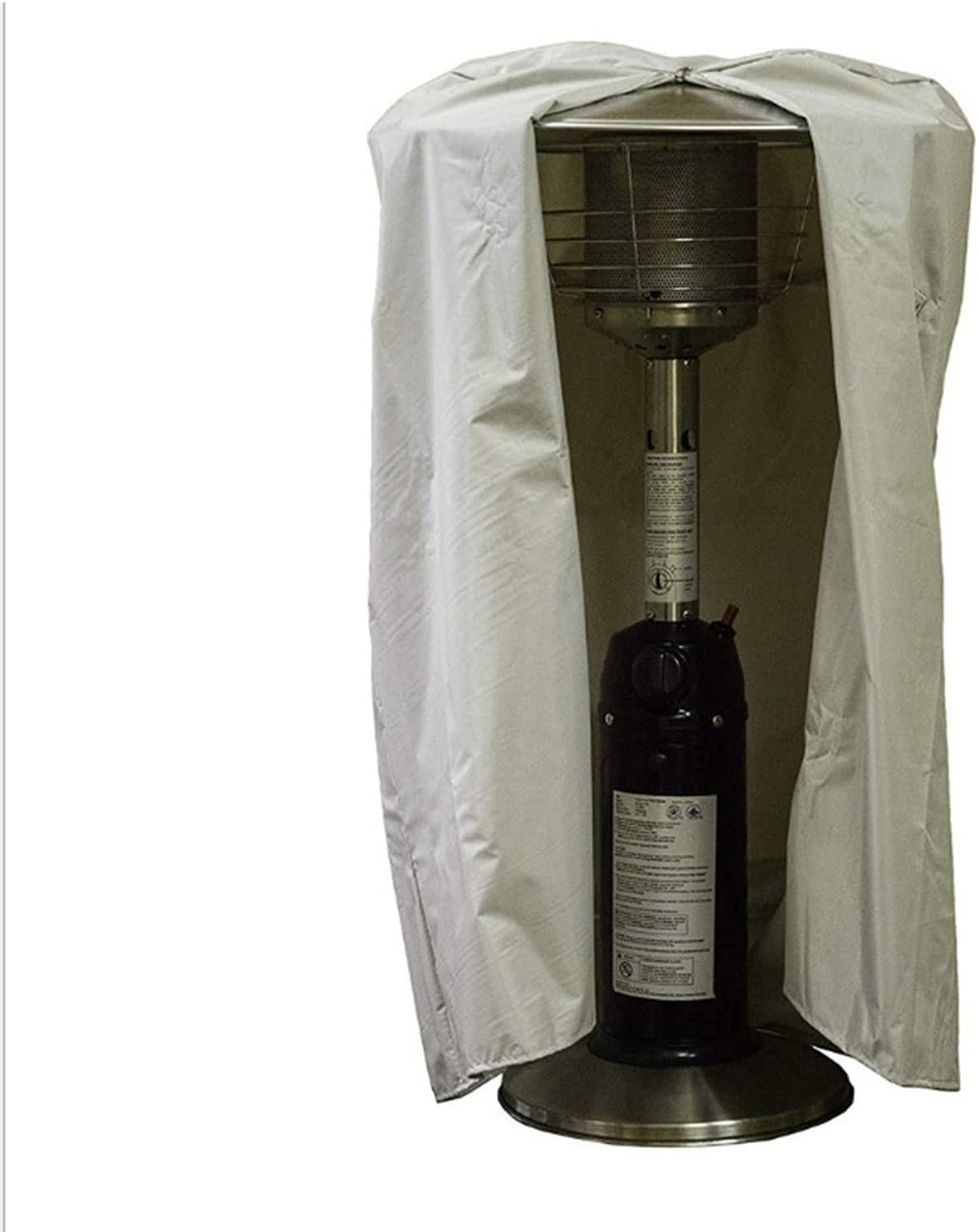 Patio Heater Cover Waterproof with Zip Oxford Patio Heater Warm Heating Fire Cover for Vertical Cylindrical Heater Large (Color : Brown, Size : 61x96.5cm)