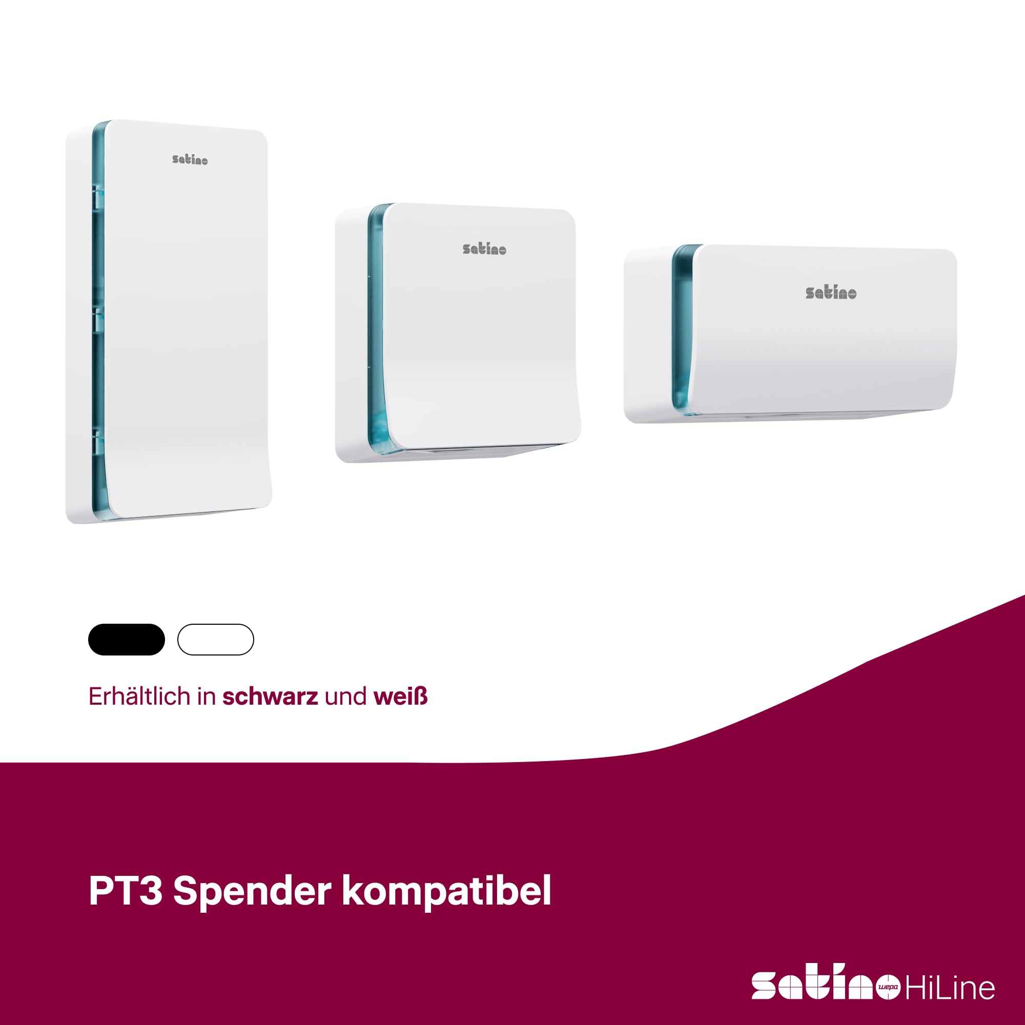 Satino WEPA 276790 - Papel de toalla (2 capas, compatible con PT3, 20 x 144 hojas, celulosa, pliegue C, 2880 hojas), color blanco