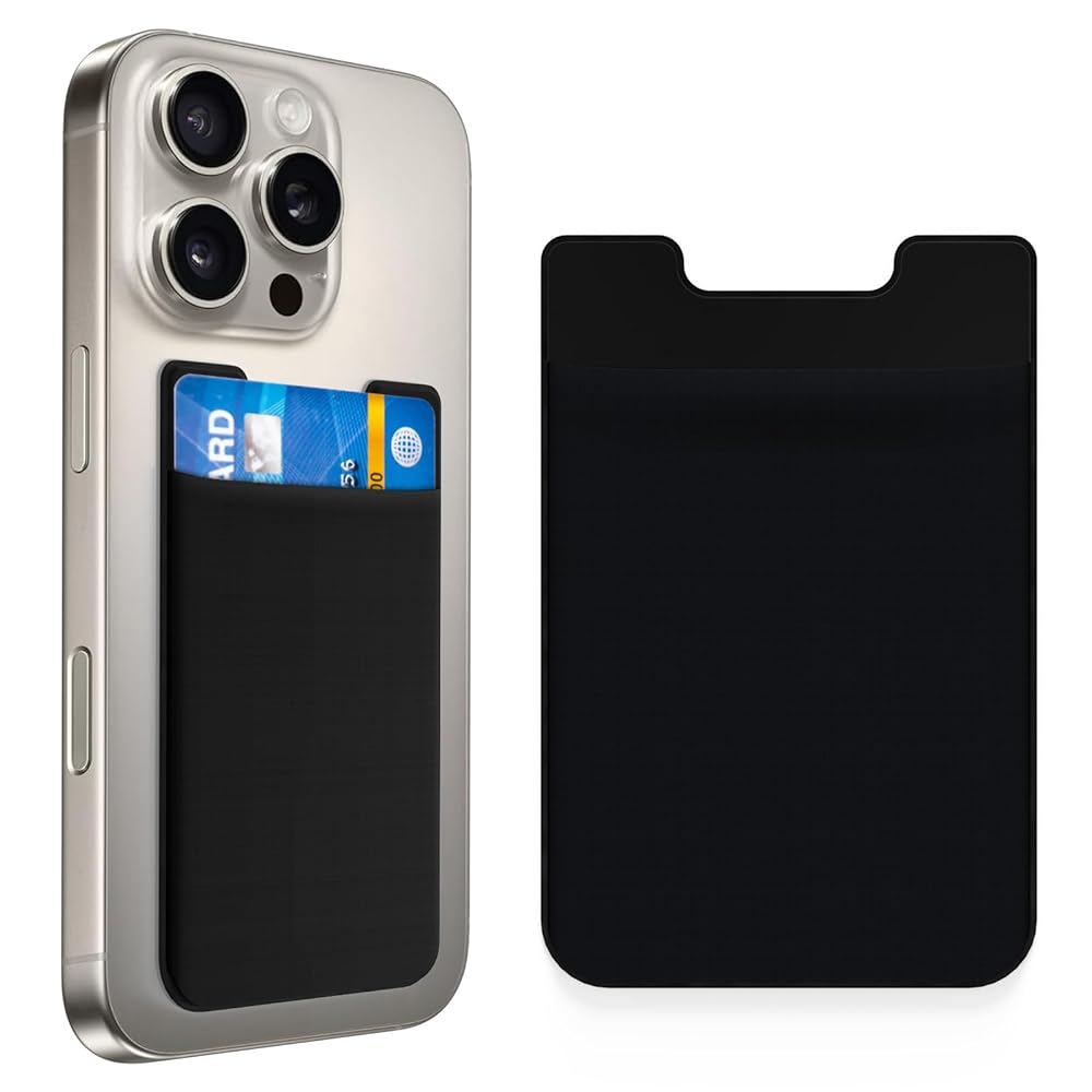 Porta Carte Di Credito Per Cellulare - 2 Pezzi In Pelle Vegana, Taschino Adesivo Per Cover Telefono - Foto 10