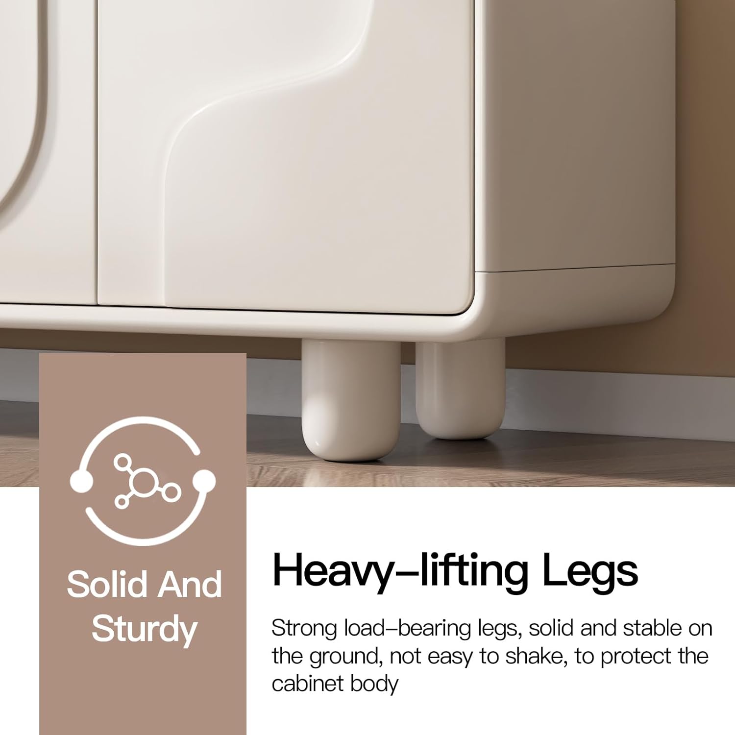 62.99" Modern TV Stand for 55/60/65 inch TV, Entertainment Center with Storage,TV and Media Consol for Living Room,Side Cabinet with Cord Holes,Cream White