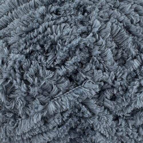 Image of Plush Faux Fur Bulky Yarn, Super Soft Fluffy Fuzzy for Knitting Crocheting Crafting, 100 Gram (3.53 Ounces) 109 Yards (100 Meters) (Dark Gray)