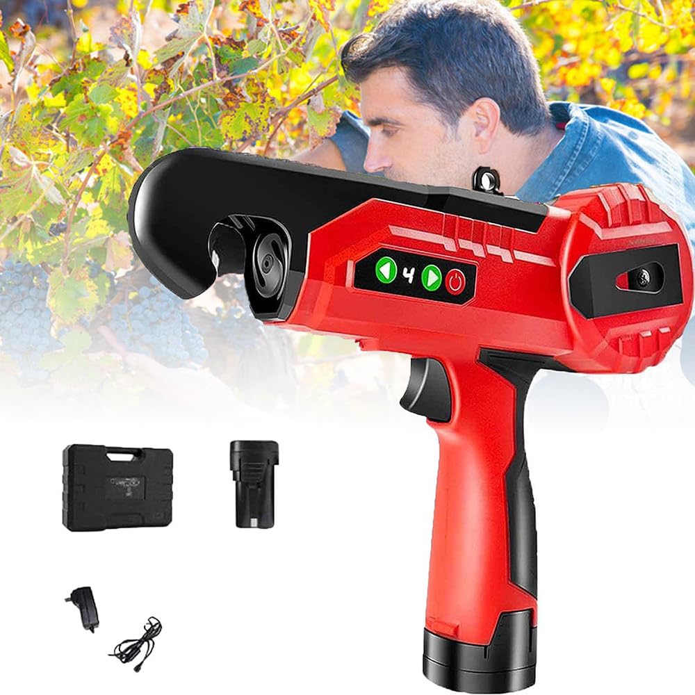 YXYLJOZ Electric Plant Tying Tool, Garden Grafting Machine for Tomatoes, Cucumbers, and Vegetables, Includes Twist Ties for Grape and Tomato Support, Easy to Use