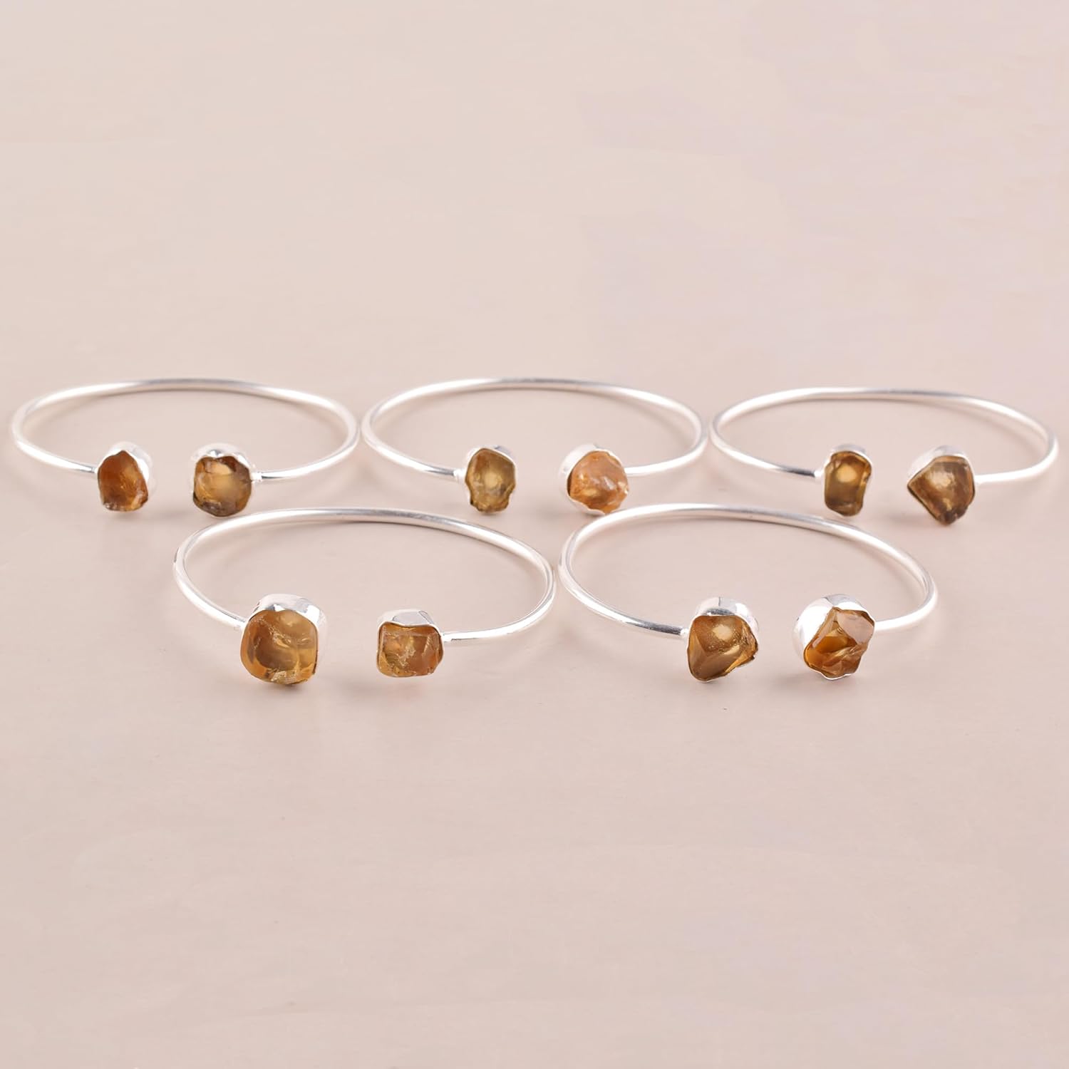 Natural Raw Citrine Cuff Bracelet, Healing Crystal Cuff Bracelet, Bangle Bracelet, Rough Gemstone Bracelet, Jewelry For Woman (citrine) - Image 9