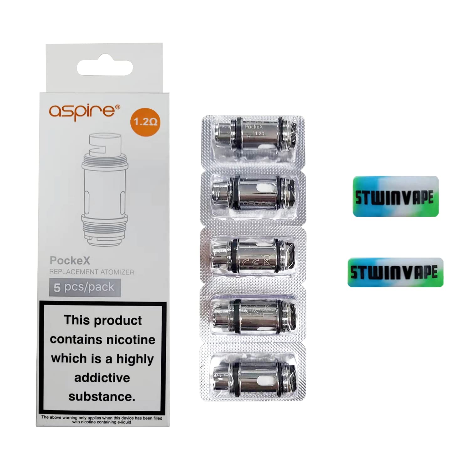 Aspire Pockex Vape Coils 1.2 Aspire PockeX Replacement Coils Aspire PockeX  Coil