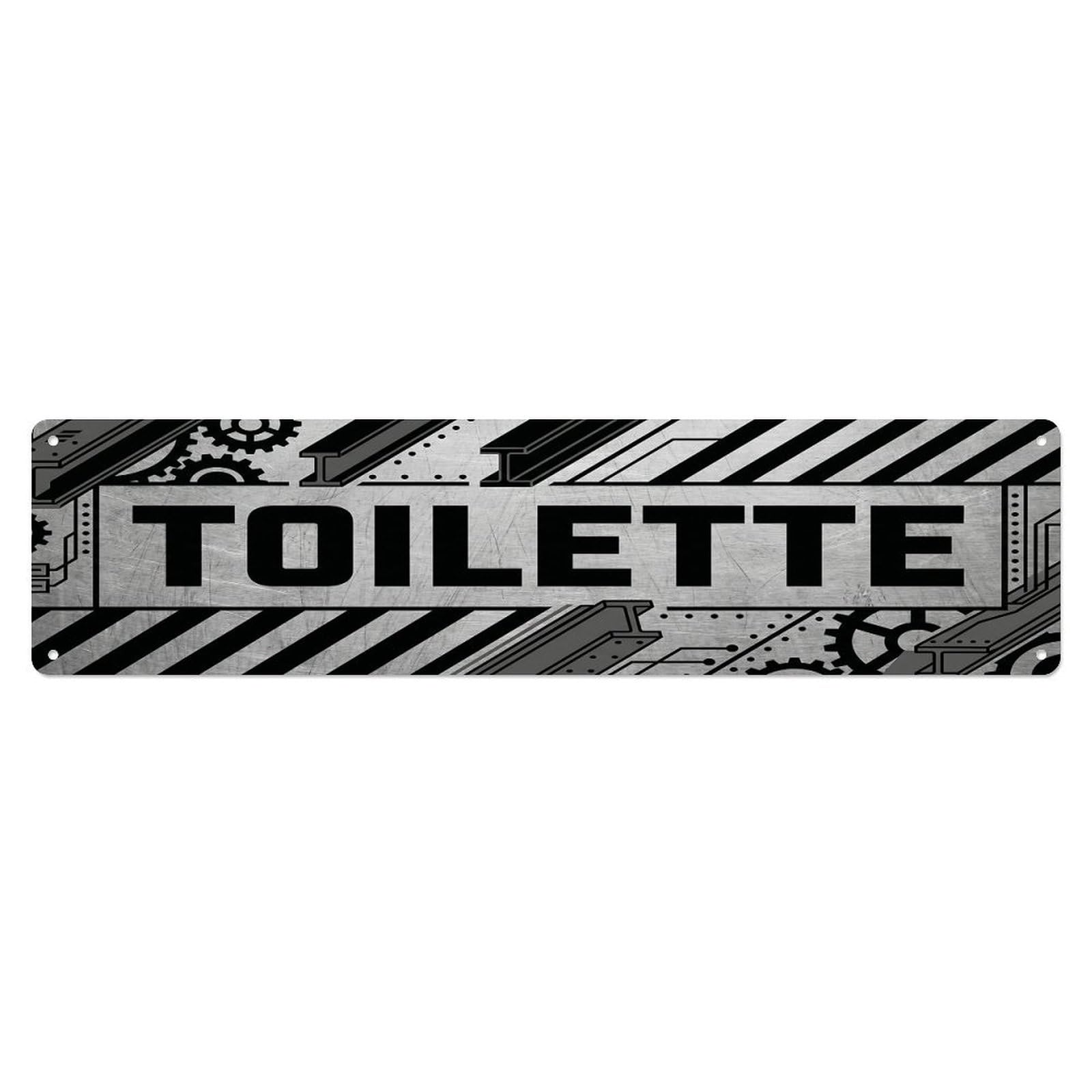 Industrial Bold Loft Facility Toilet(WC) Door Metal Tin Sign Plaque Wall Decor for Cafe, Club Bar, Office, Home Garden Metal Poster 4x16Inch