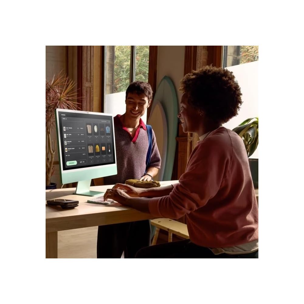 Apple iMac komputer stacjonarny typu wszystko w jednym z chipem M4, 10-rdzeniowym procesorem i 10-rdzeniowym GPU: 24-calowy wyświetlacz Retina, 16 GB ujednoliconej pamięci, 512 GB pamięci SSD, zielony