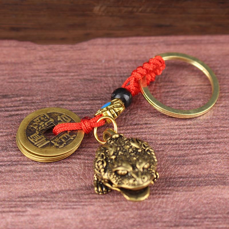 Set de 3 Figuras Decorativas Sapo Dorado de Latón miniatura 4
