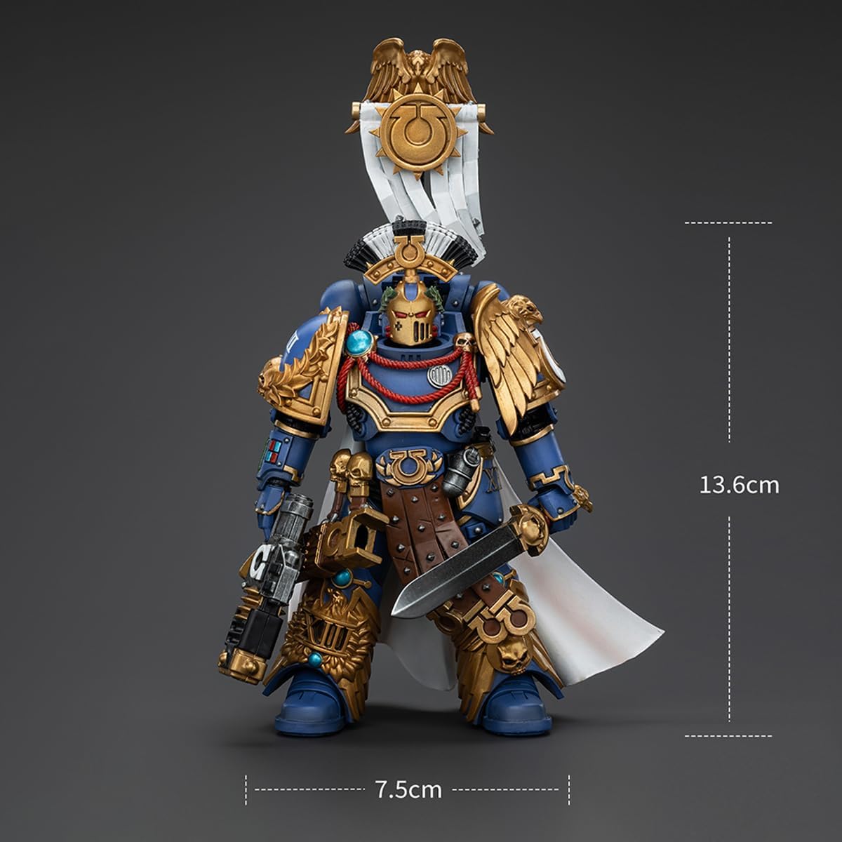 JOYTOY Warhammer The Horus Heresy 1:18 Genuine Licensed Action Figure - Ultramarines - Legion Praetor with Power Sword and Volkite Serpenta 5.35" Collection Model Birthday Gifts 15+ JT00126