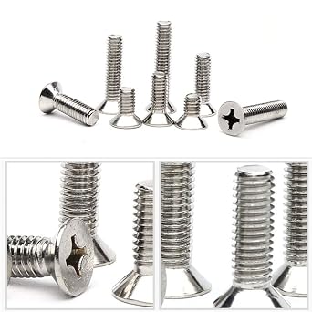 300Pcs #2-56 UNC Stainless Steel Phillips Flat Head Countersunk Machine Screws Nuts Assortment Kit- #2-56x 3/16 1/4 5/16 3/8 1/2 5/8 3/4 7/8 1