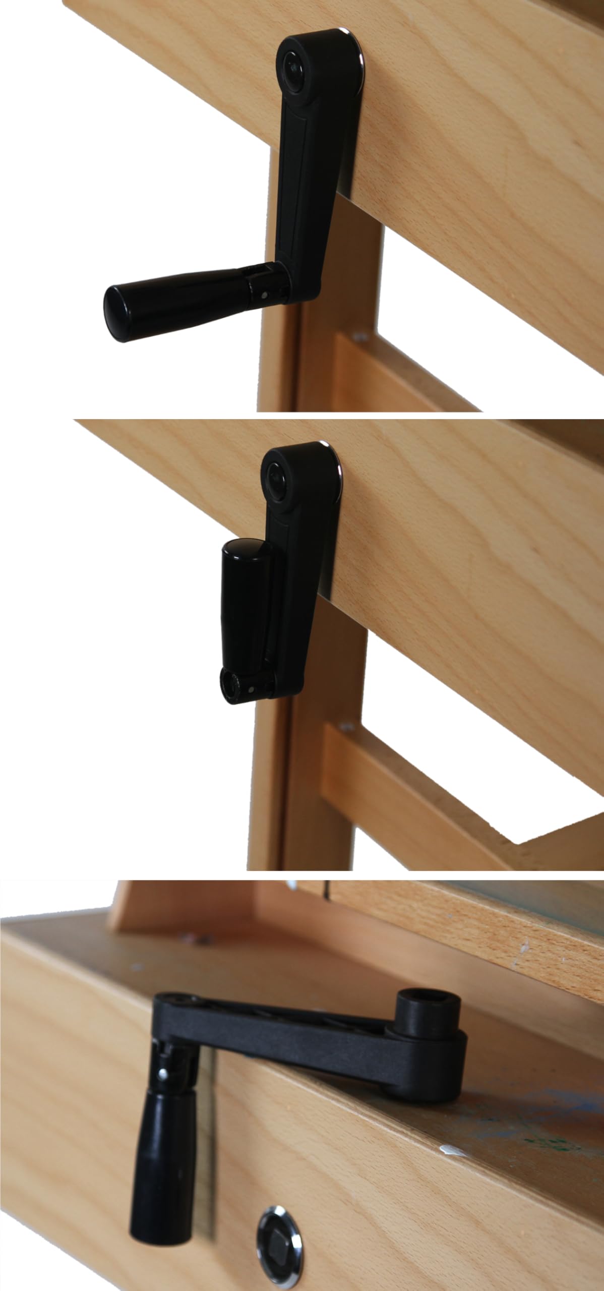 Paintersisters Atelier-Staffelei mit Kurbel, Buchenholz FSC® – Studiostaffelei bis 210 cm, höhenverstellbar 50-120 cm, für Keilrahmen bis 40 kg, Profi-Staffelei für Künstler & Ateliers